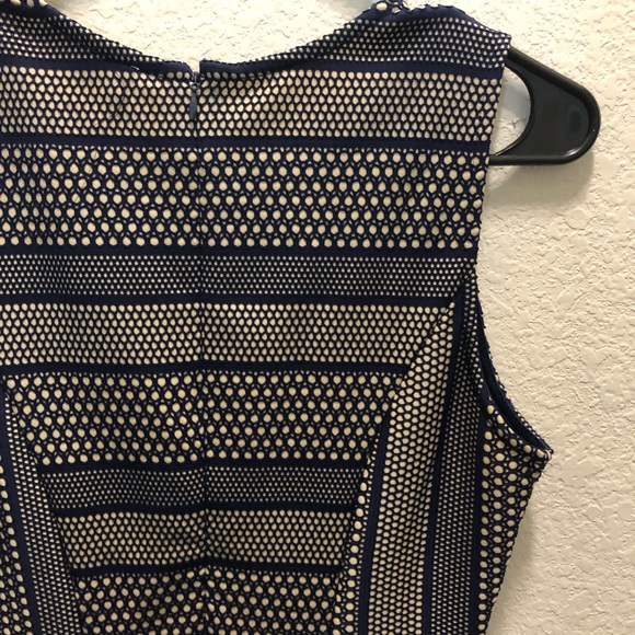 Navy Textured Fit-and-Flare Dress - Picture 4 of 5